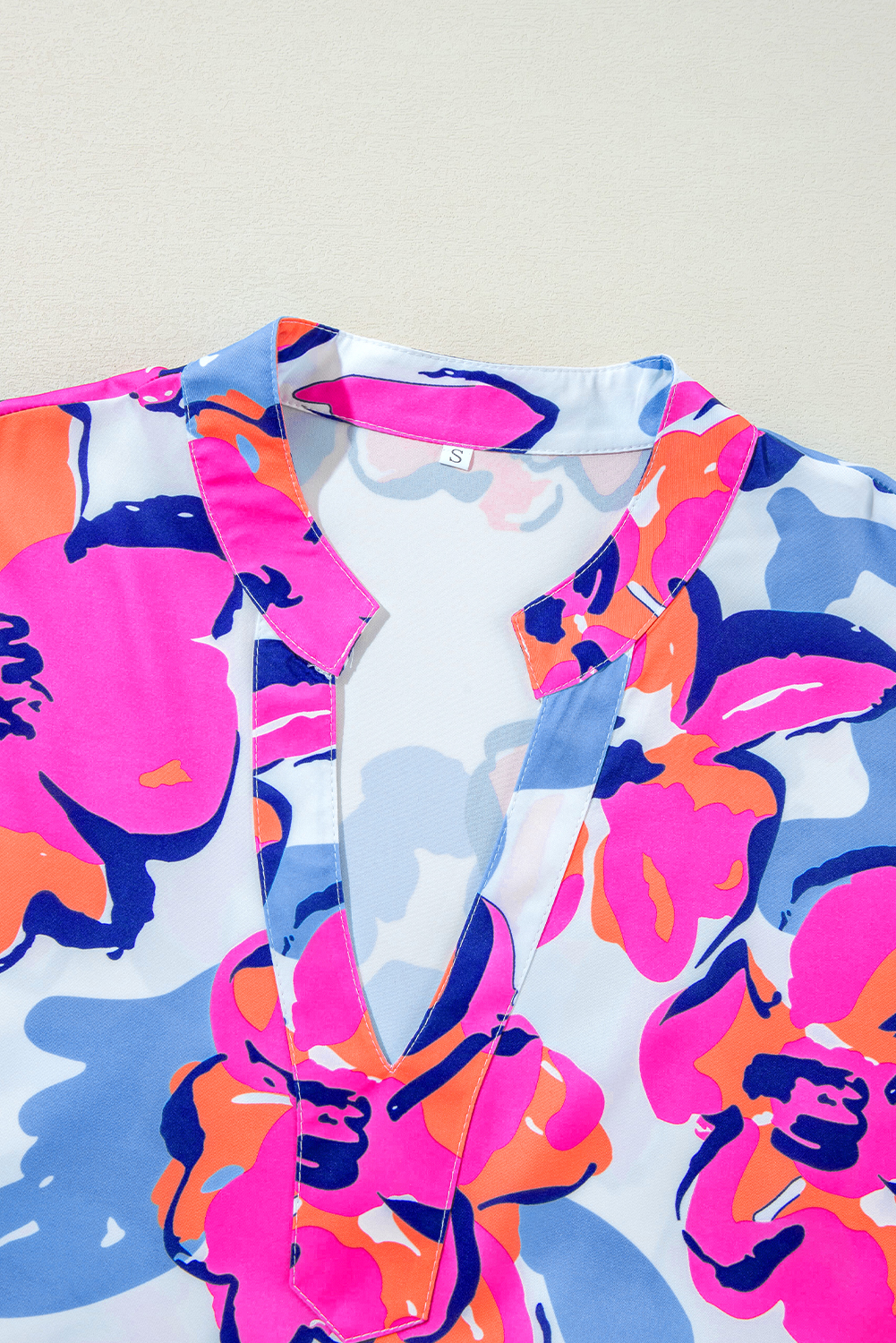 Multicolor Boho Floral Collared Long Sleeve Dress