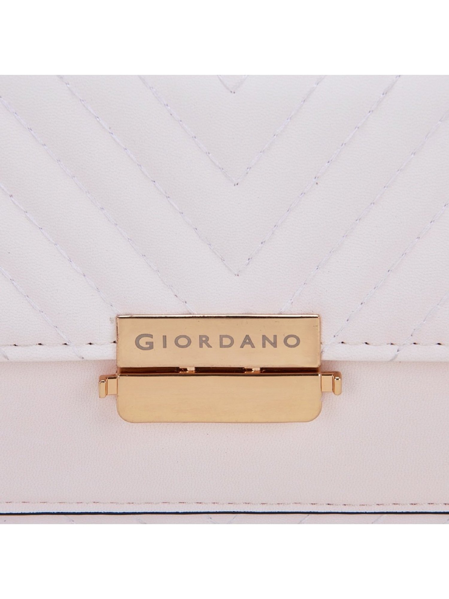 Giordano White Solid Medium Sling Handbag