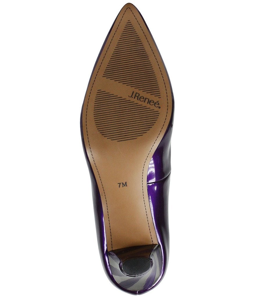 J. Renee Asilah Patent Kitten Heel Pumps
