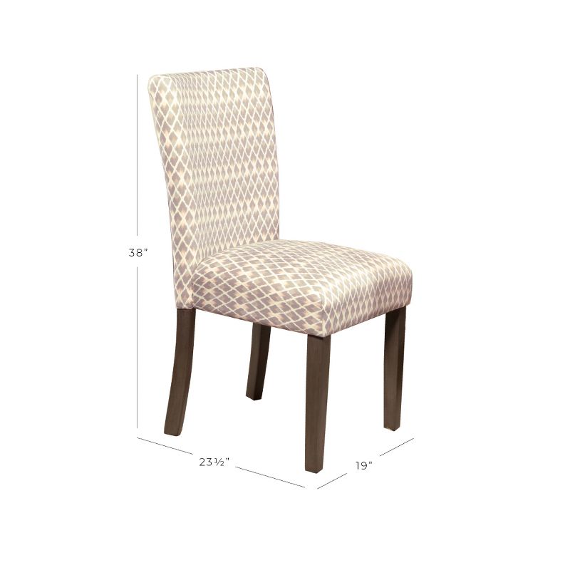 Set of 2 Parson Dining Chair Wood/Gray Diamond - HomePop