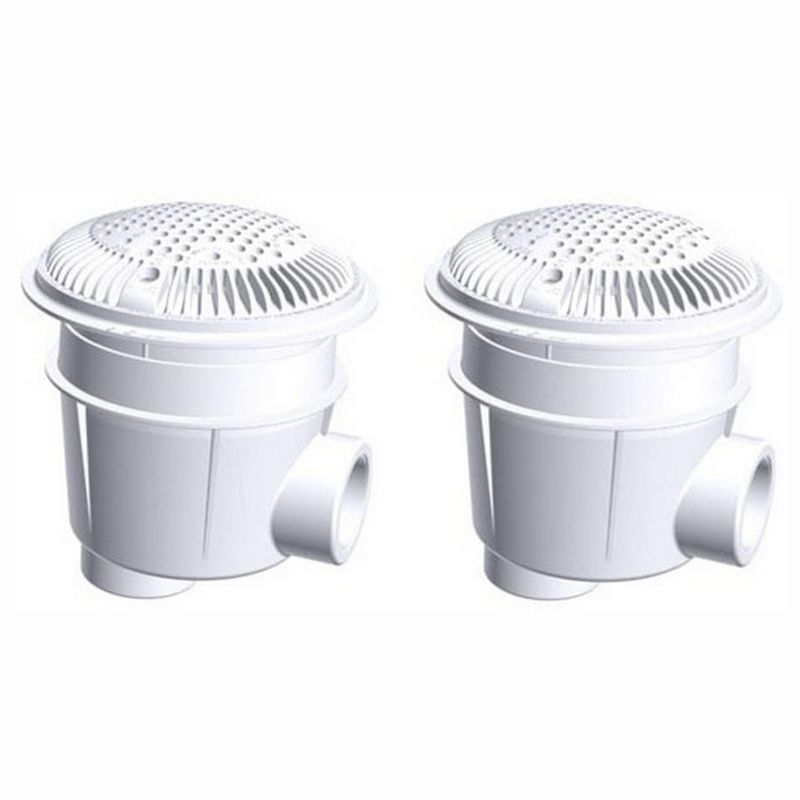 Hayward WG1053AVPAK2 1.50 Inch Dual Suction Outlet for Concrete or Gunite In Ground Outdoor Swimming Pools for Easy Cleaning and Maintenance, White