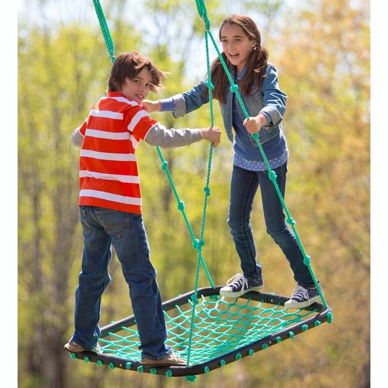 HearthSong Deluxe Platform Tree Swing for Kids with Nylon Rope and Padded Steel Frame