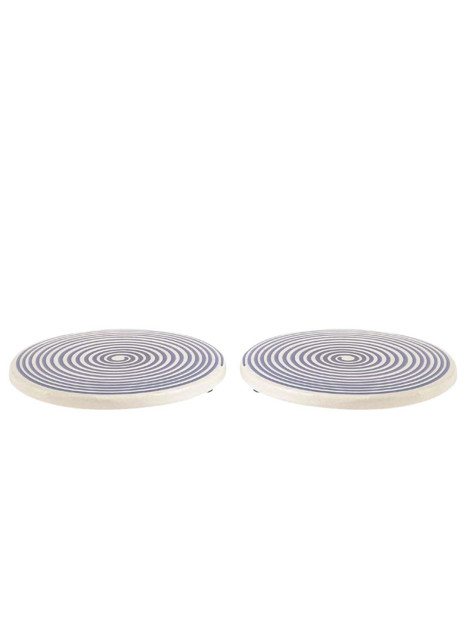 VarEesha Parikrama Blue Ceramic Spoon Rest with Trivet - Set of 4