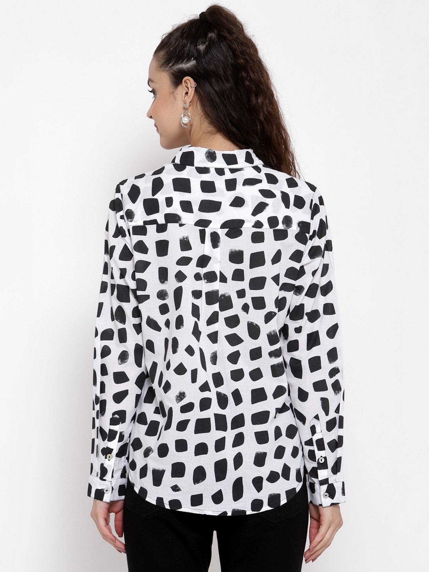 Annabelle by Pantaloons Black Polka Dots Shirt