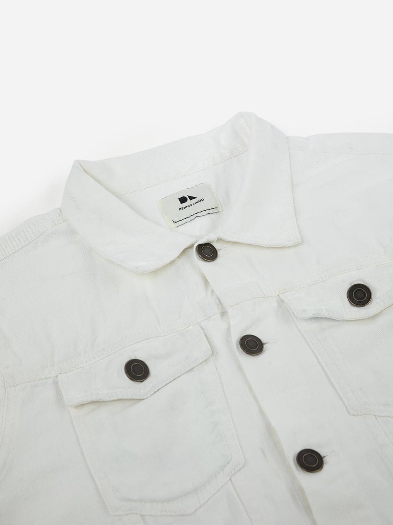 Dennis Lingo White Regular Fit Denim Jacket