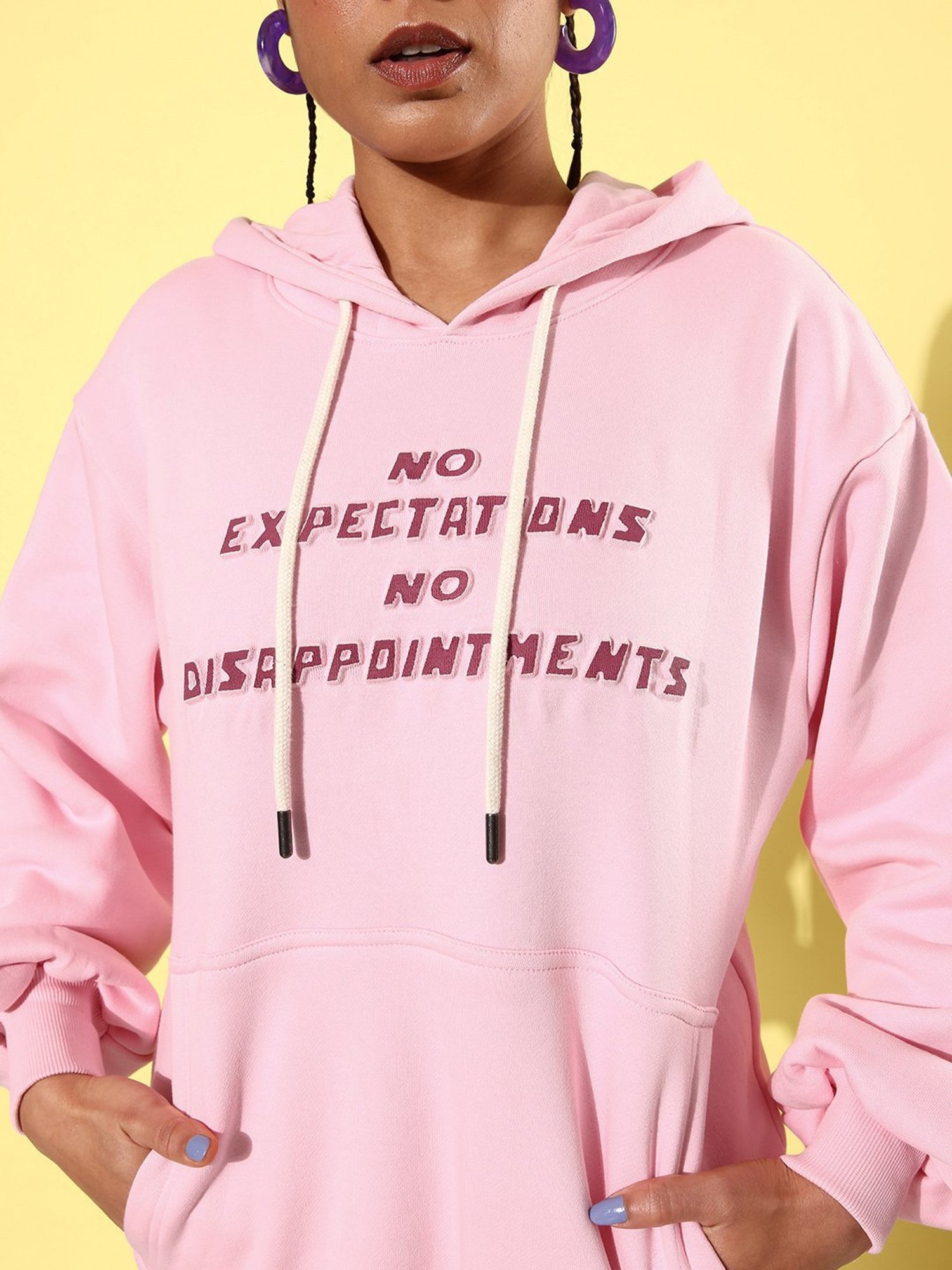 Difference of Opinion Pink Fleece Graphic Print Oversized Sweatshirt
