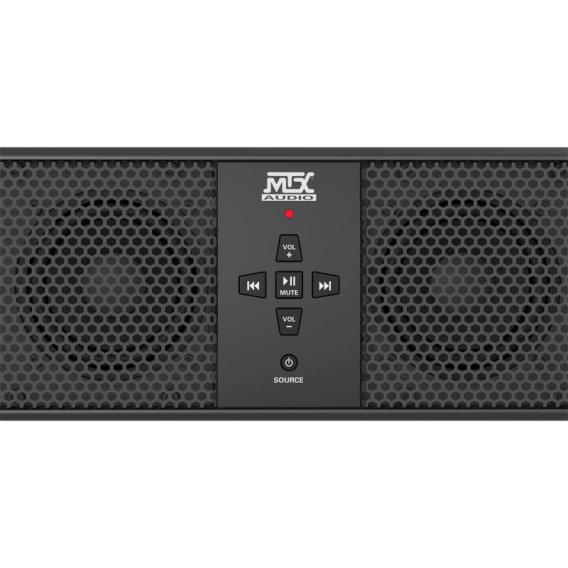 MTX MUD6SPBT Mud Series Universal Weatherproof 6 Speaker ATV Bluetooth Enabled Sound Bar with 3.5mm Aux Input and Output, and Mounting Clamps, Black