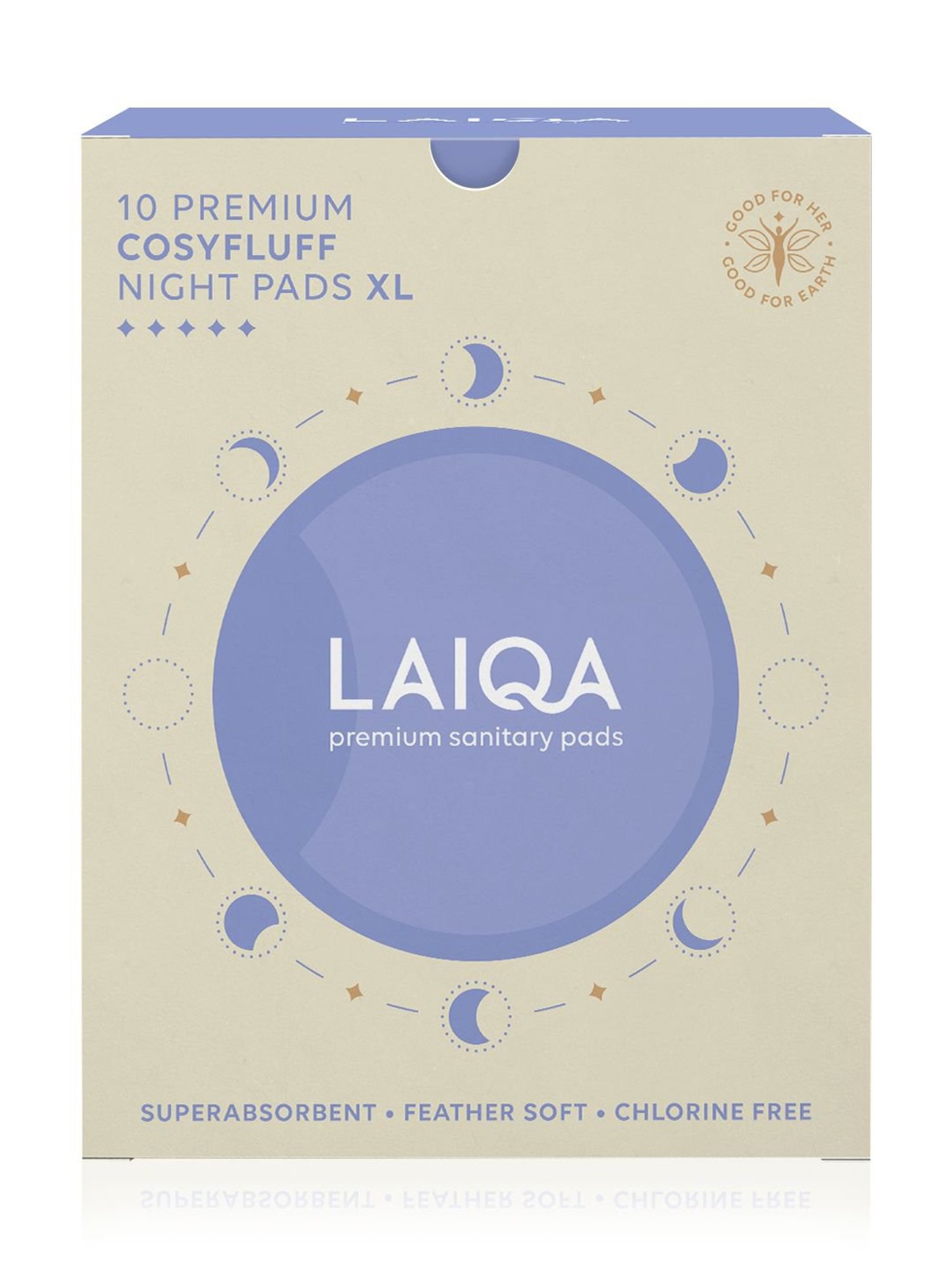 LAIQA Heavy Flow Xtra Large Night Pads - 10 Pads