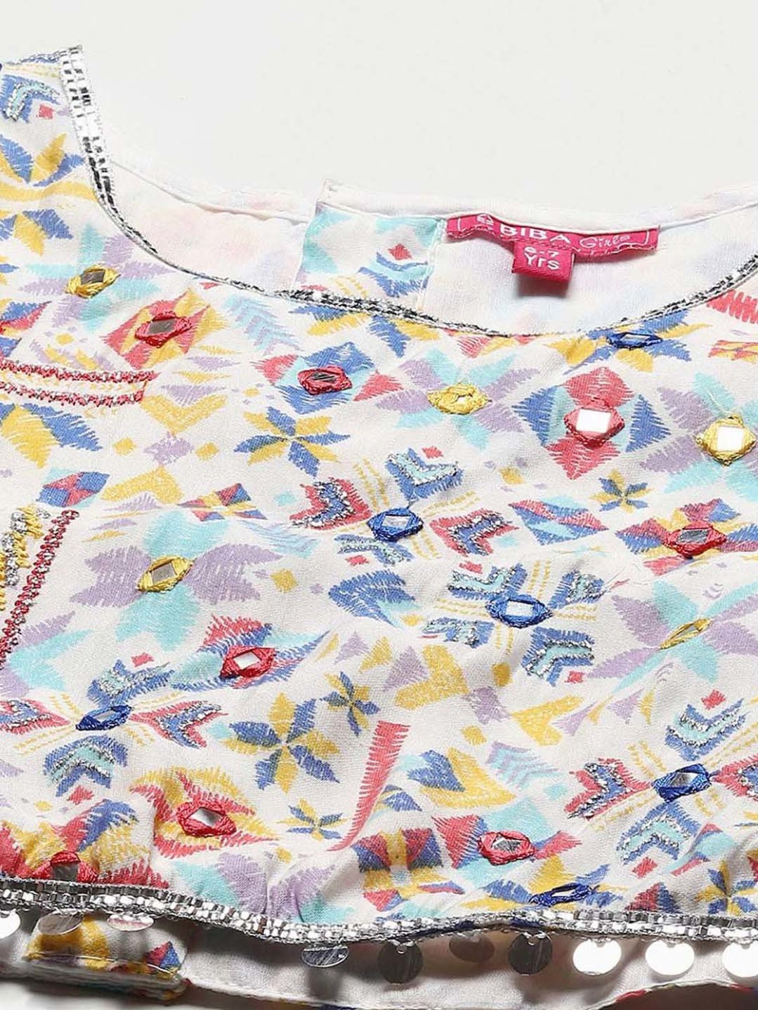 A Little Fable Kids Red & Beige Embellished Lehenga Choli