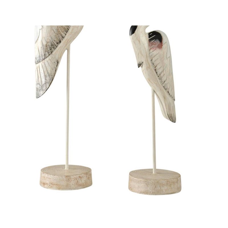 Decorative Accent Bird Set of 2 - White / Brown