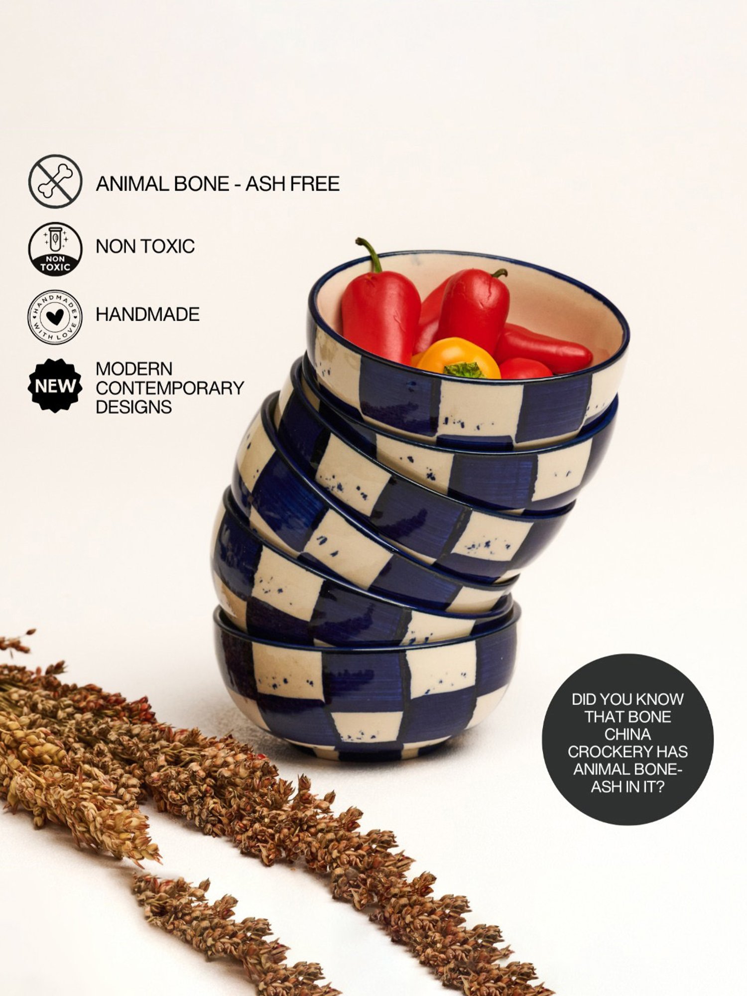 BlackCarrot Black & White Ceramic Dip Bowls Set of 2