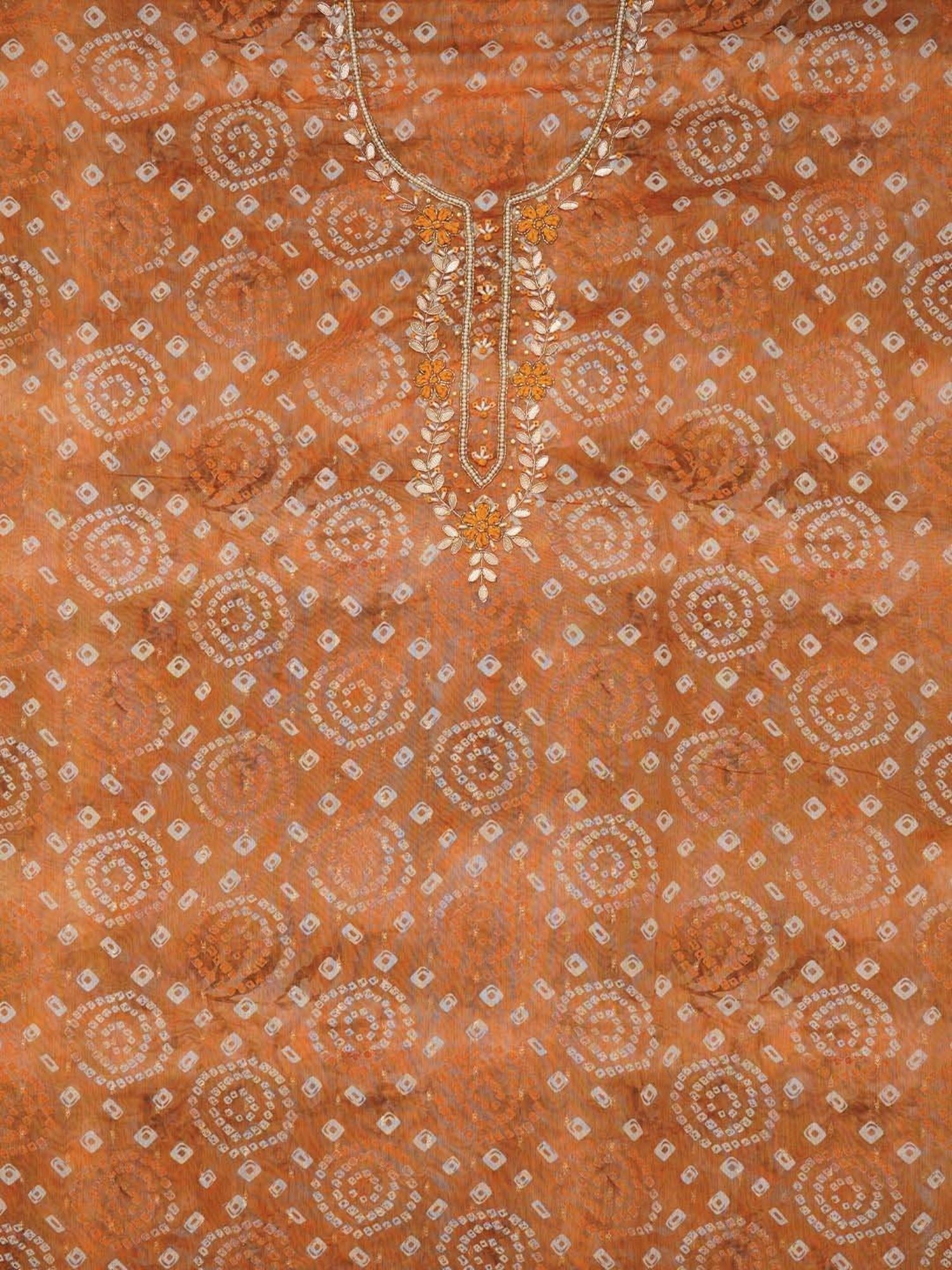 Jaipur Kurti Mustard Cotton Printed Unstitched Dress Material