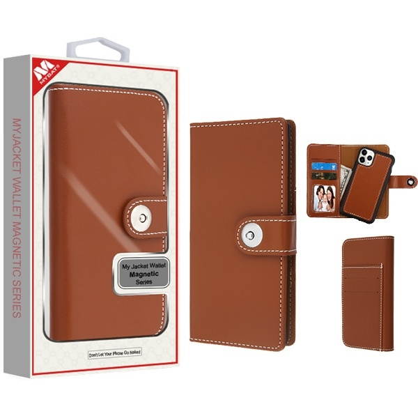 MYBAT Brown Detachable Magnetic 2-in-1 MyJacket Wallet (TPU Case + Leather Folio)(PR263) -WP