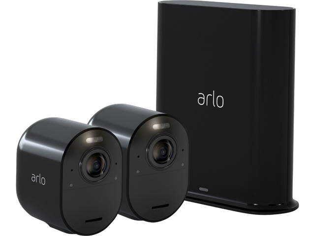 Arlo Ultra 2 Spotlight Camera Kit | Wire-Free, 4K Video & HDR | Color Night Vision, 2-Way Audio, 6-month battery life, Motion Activated, 180&deg; View | Black