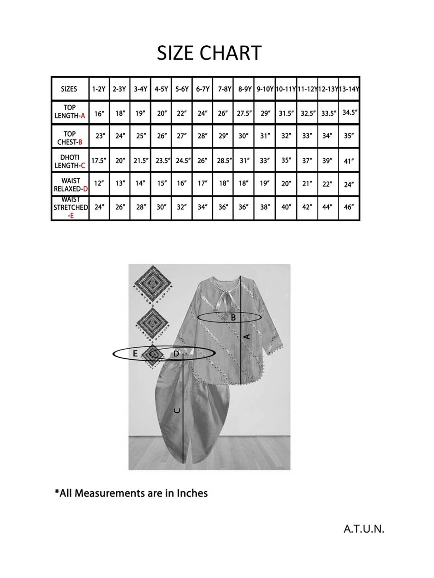 A.T.U.N. Kids White & Red Regular Fit Full Sleeves Kurta Set