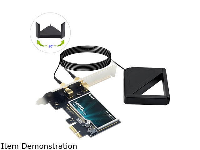 fenvi PCE-AX200T WiFi 6 PCIe Desktop Intel AX200 Wifi Card 3000Mbps Bluetooth 5.0 802.11ax/ac Adapter, Wireless PCI Express  2.4Ghz/5.0Ghz Dual Band MU-MIMO OFDMA Magnet Antenna for Windows 10 Linux