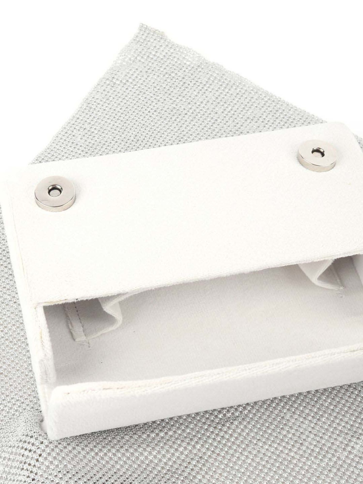 Odette Silver Textured Handbag