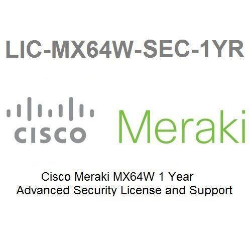 Cisco Meraki MX64W Advanced Security License - 1 Year