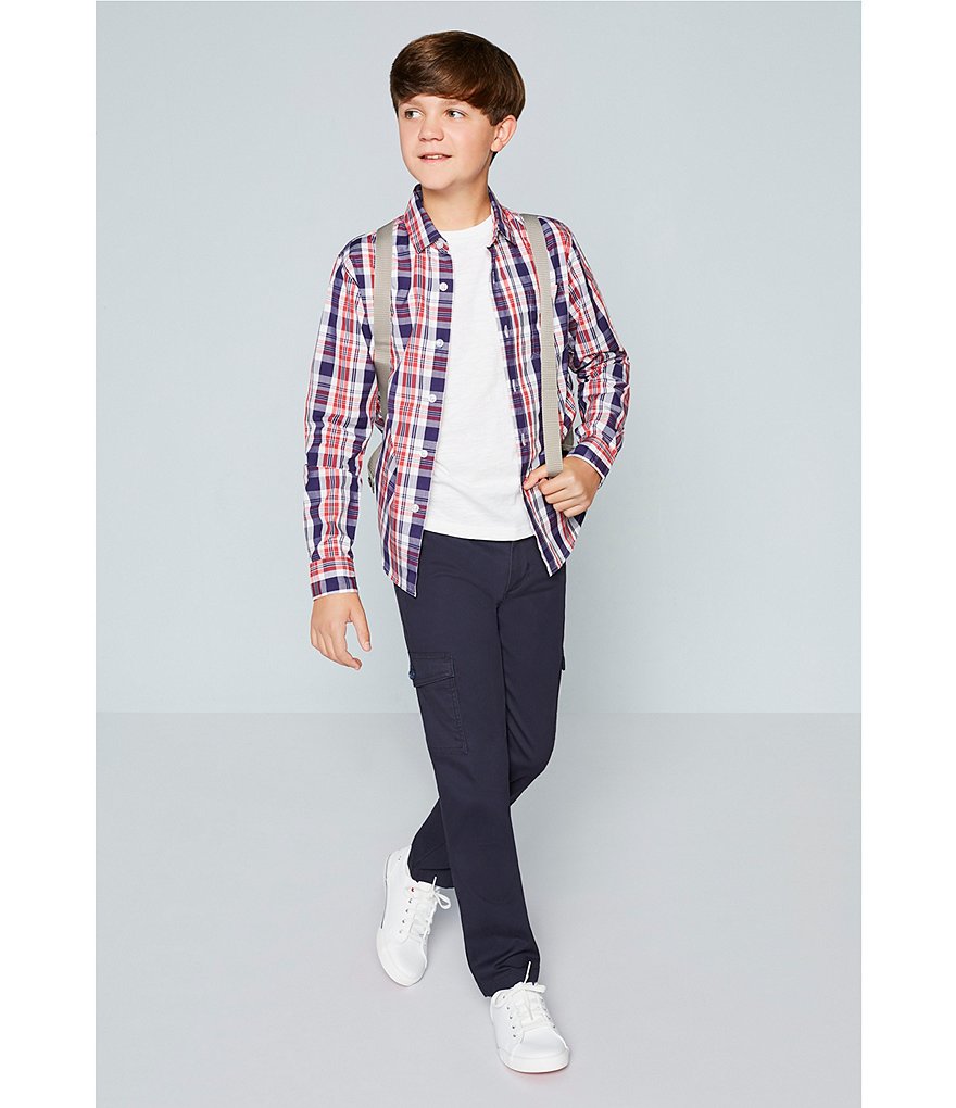 Ed-a-Mamma Kids White Striped Full Sleeves Shirt