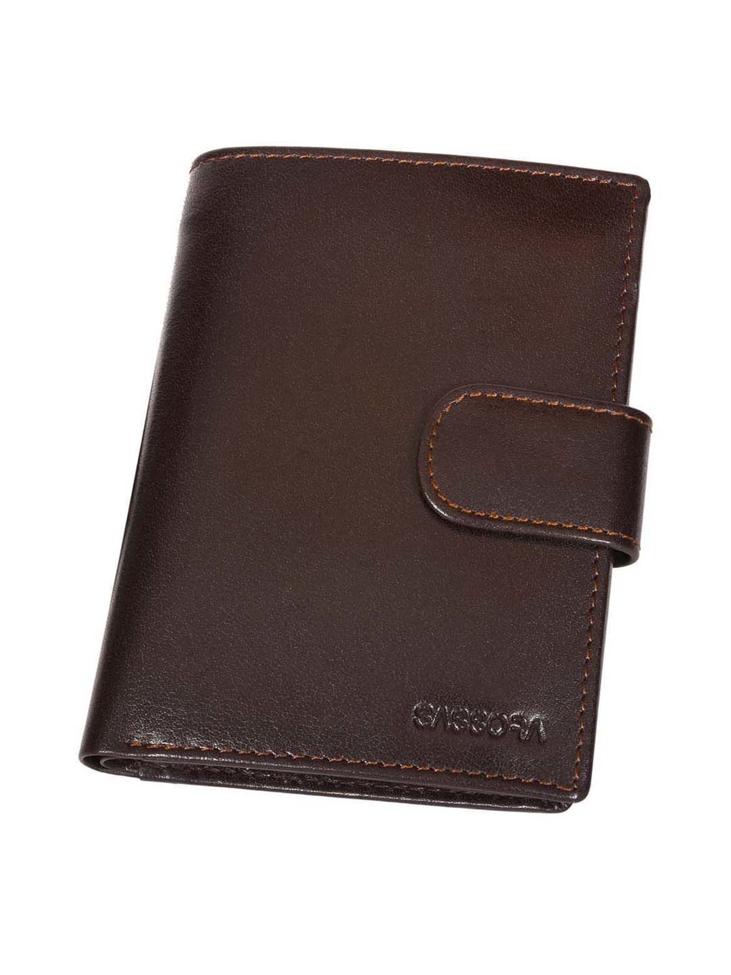 SASSORA Brown Casual Leather Rfid Bi-Fold Wallet for Men