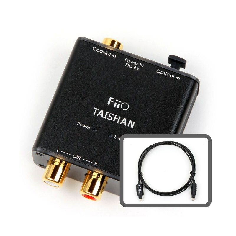 FiiO D3 (D03K) Digital to Analog Audio Converter With Micca 6ft Optical Tosli...