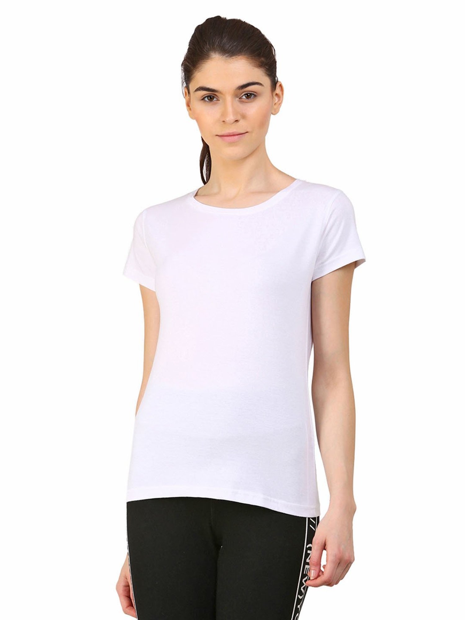 Appulse White Cotton Slim Fit T-Shirt