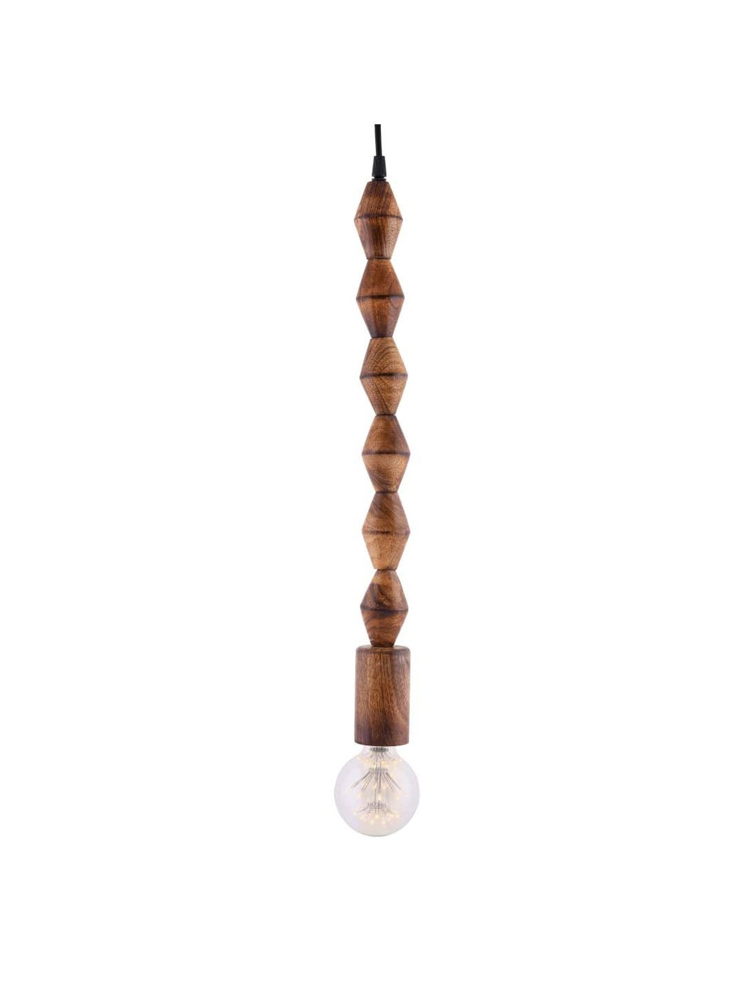 Homesake Rustic Brown Wooden Diamond Beaded Swag Hanging Light - Set of 1 (Bulb not included)