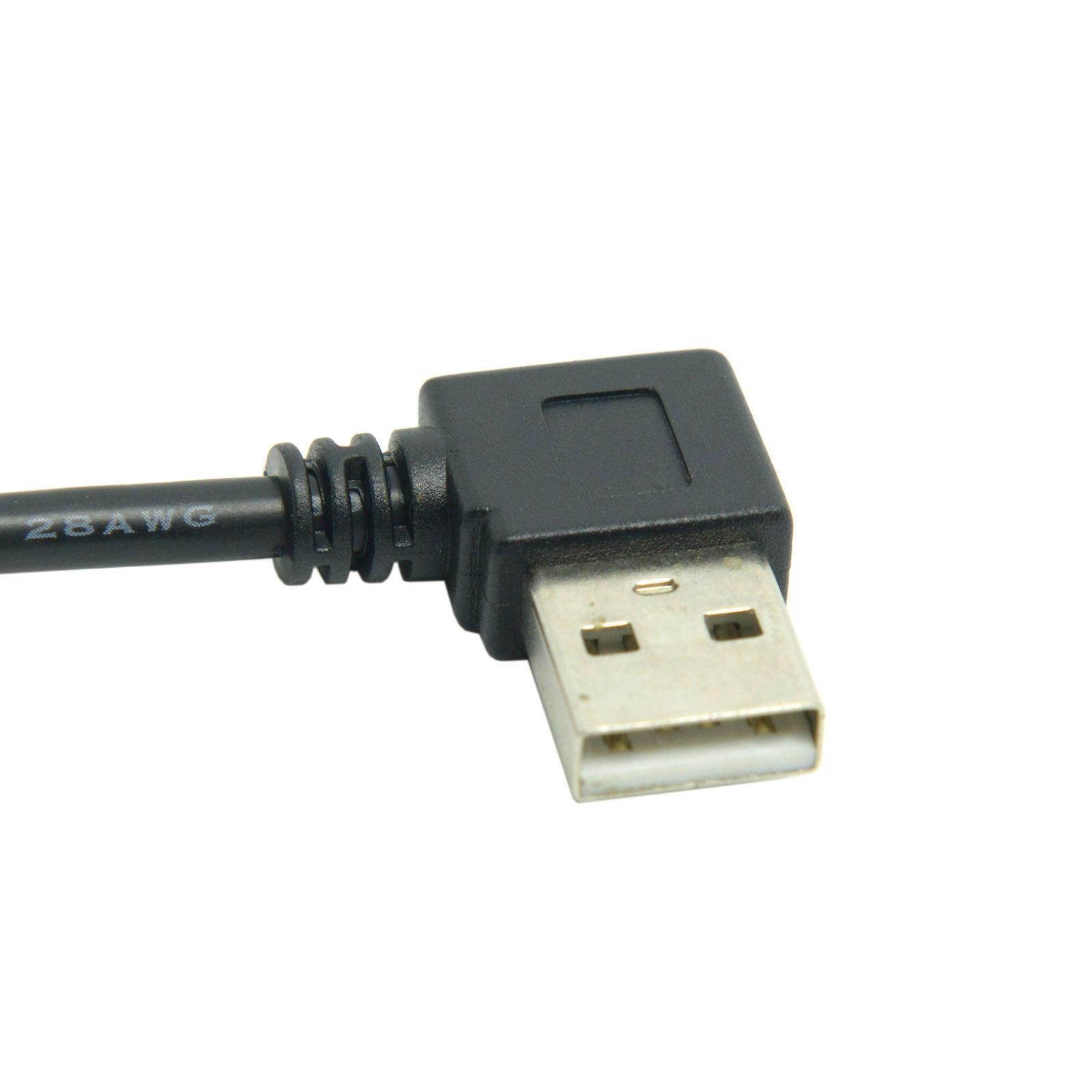 2pcs USB 2.0 A Male right Angled 90 D to USB Micro B 5Pin Male 0.5m phone cable