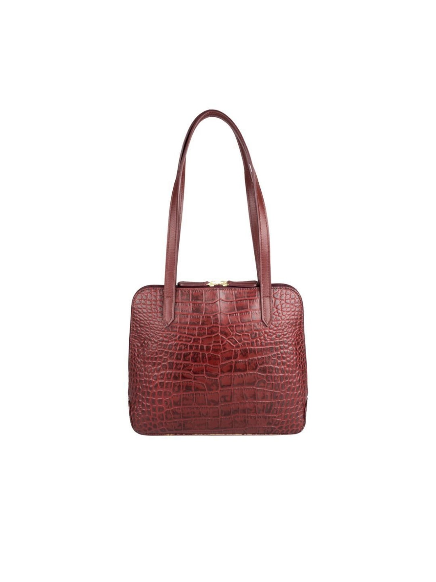 Hidesign Red Textured Medium Handbag