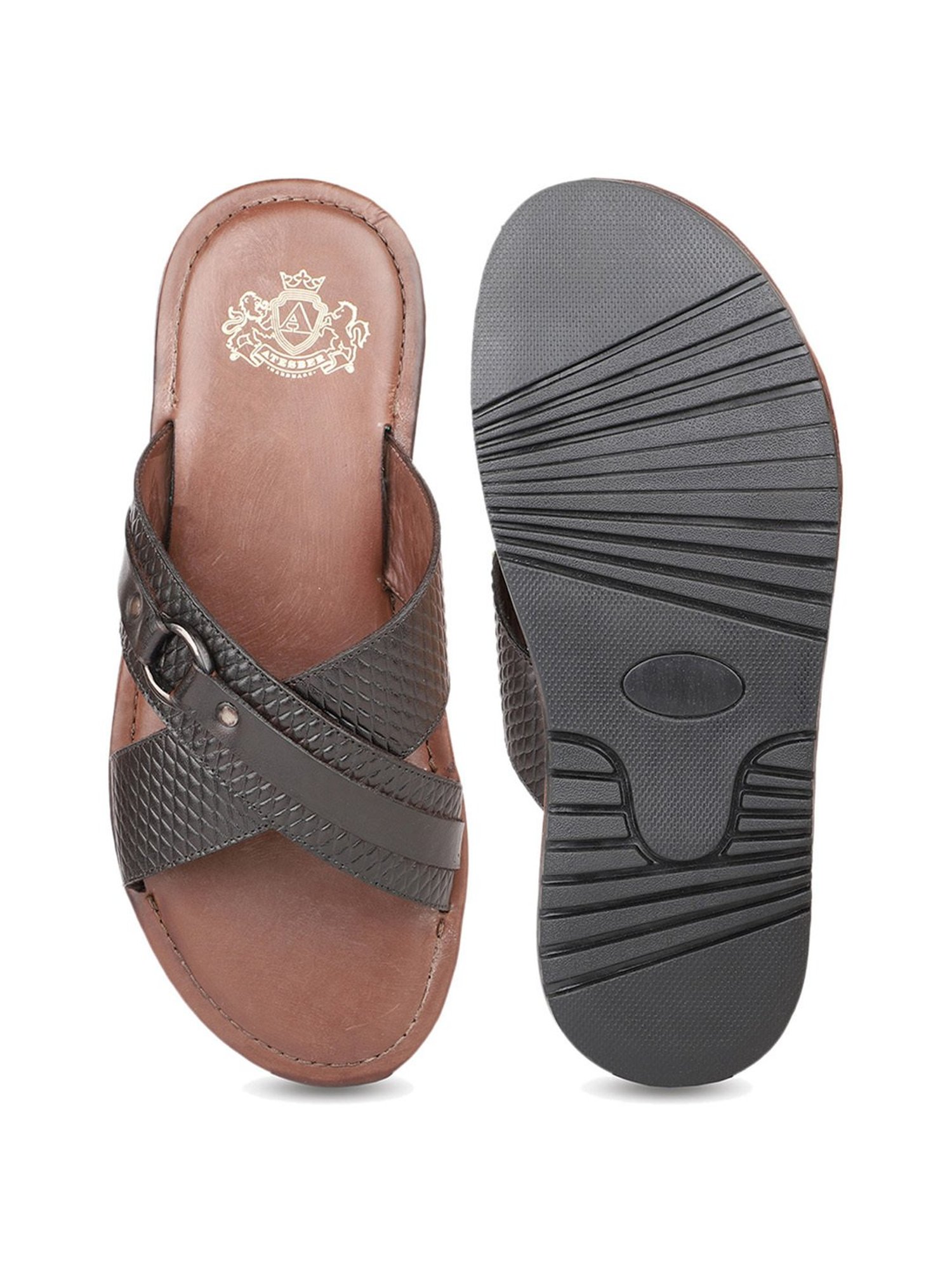 Atesber by Inc.5 Men's Dark Brown Cross Strap Sandals
