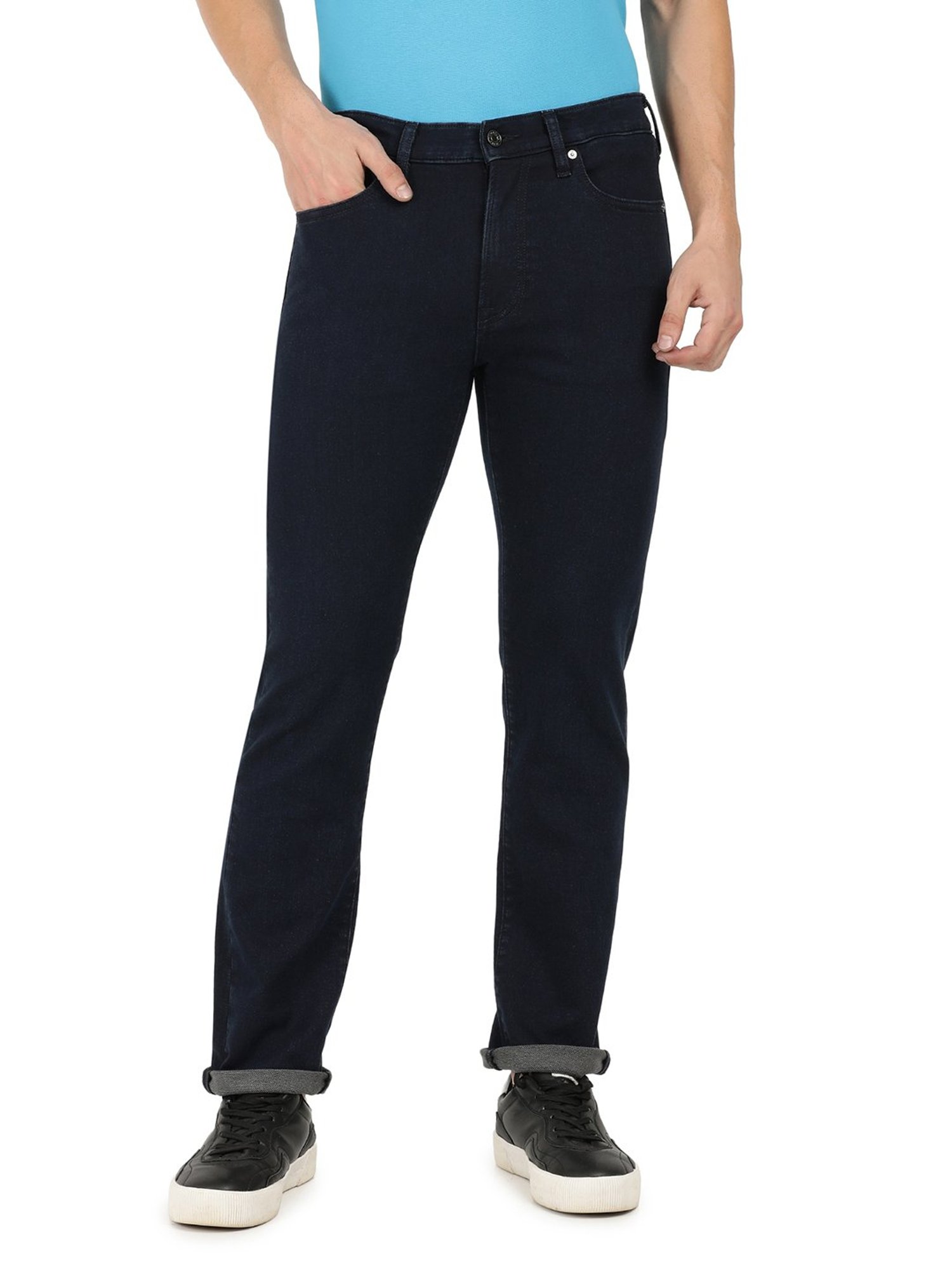 EVERBLUE Blue Regular Fit Midrise Stretchable Jeans