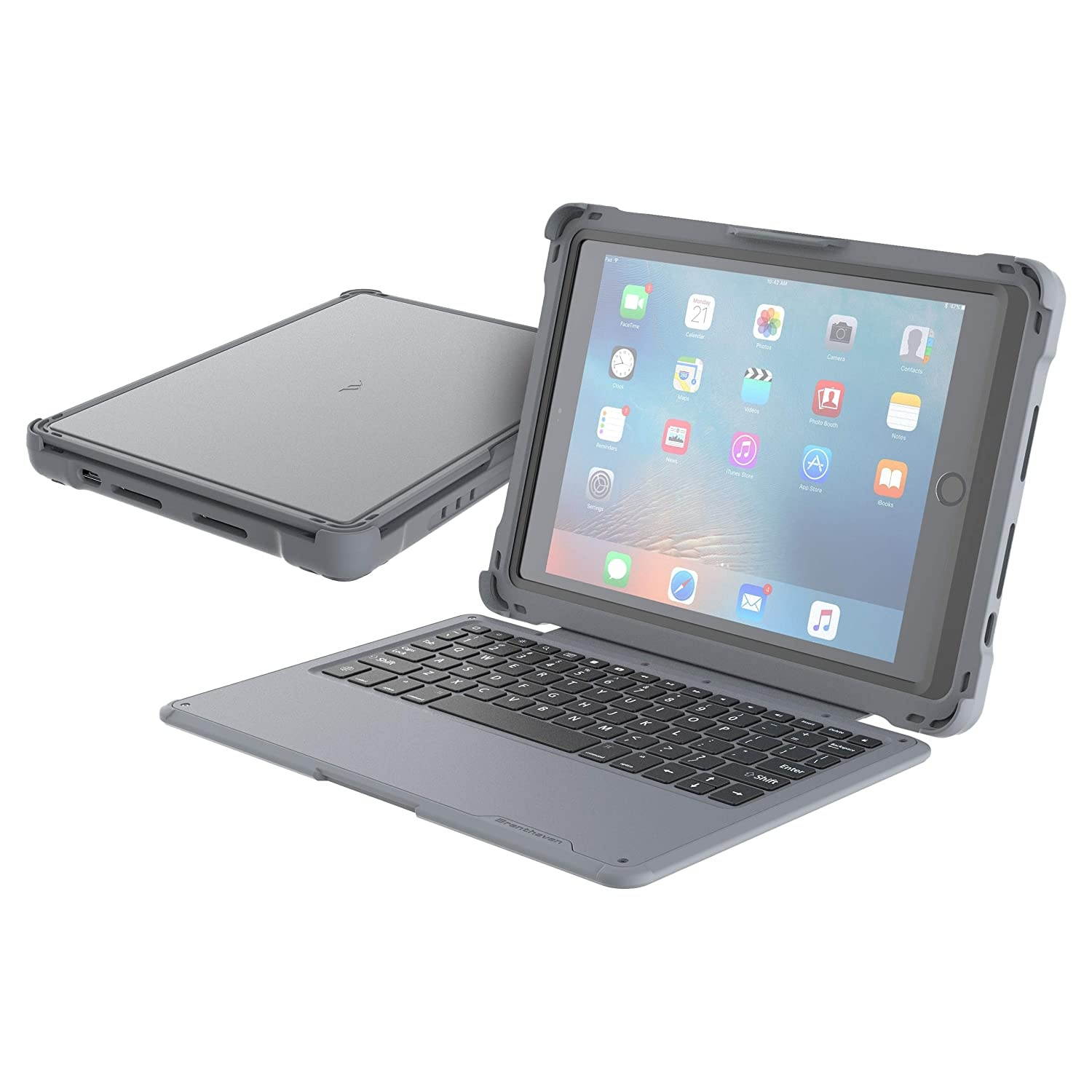 Brenthaven Edge Click-Connect Keyboard Case for Apple iPad 9.7 (5th Gen & 6th Gen) for School and Office Use - Durable, Rugged Protection with Keyboard and Stand
