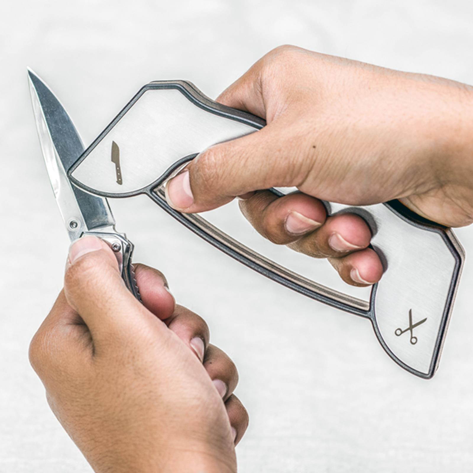 ASR Outdoor 2 in 1 Dual End Tungsten Carbide Knife and Scissor Sharpener