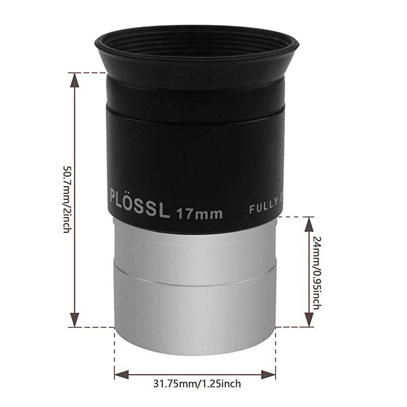 125quot 17mm Plossl Telescope Eyepiece 4Element Plossl Design Threaded for Standard 125inch Astronomy Filters