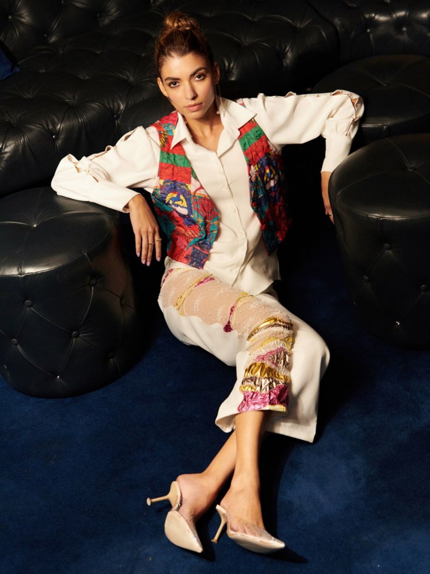 Cin Cin White & Red Audace Party Edit Ibiza Shirt And Pant With Jacket