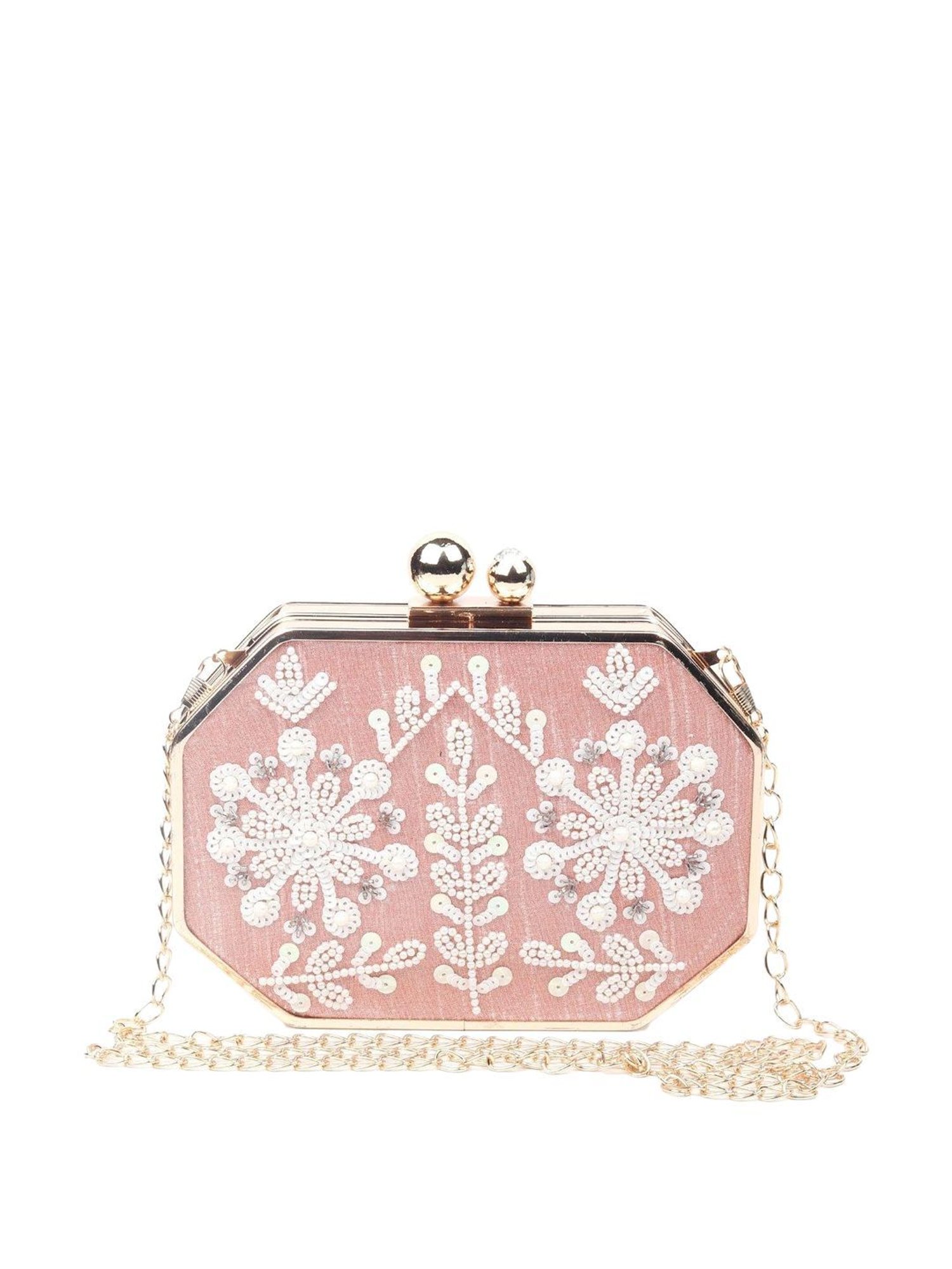Odette Pink Embellished Sling Handbag