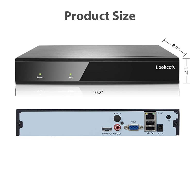 16CH 5MP Network Video Recorder 16 Channel CCTV NVR Onvif P2P Quick QR Code ScanEasy Remote View HDMIVGA Output Hard Disk is Not Included