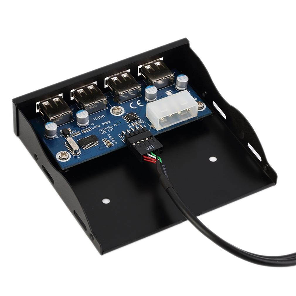 3.5 Inch Floppy Front Panel 4 Port USB Expansion Adapter Connector Mobile Rack