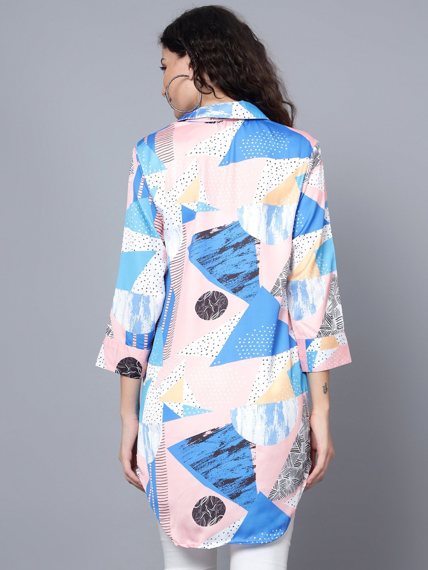Anvi Be Yourself Multicolor Printed Long Shirt