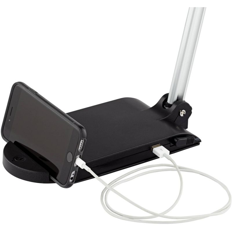 18" 2-Light Luna Clamp Arm Table Lamp with Mushroom Shade Matte Black - Globe Electric