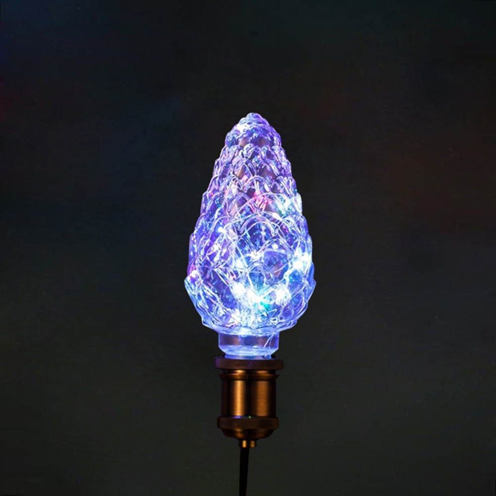 Light Bulb RGB Flashing LED Light Bulbs E27 3w LED Lamp String Lights for Bar Cafes Bathroom Bedroom Living Room (Pine Cone)