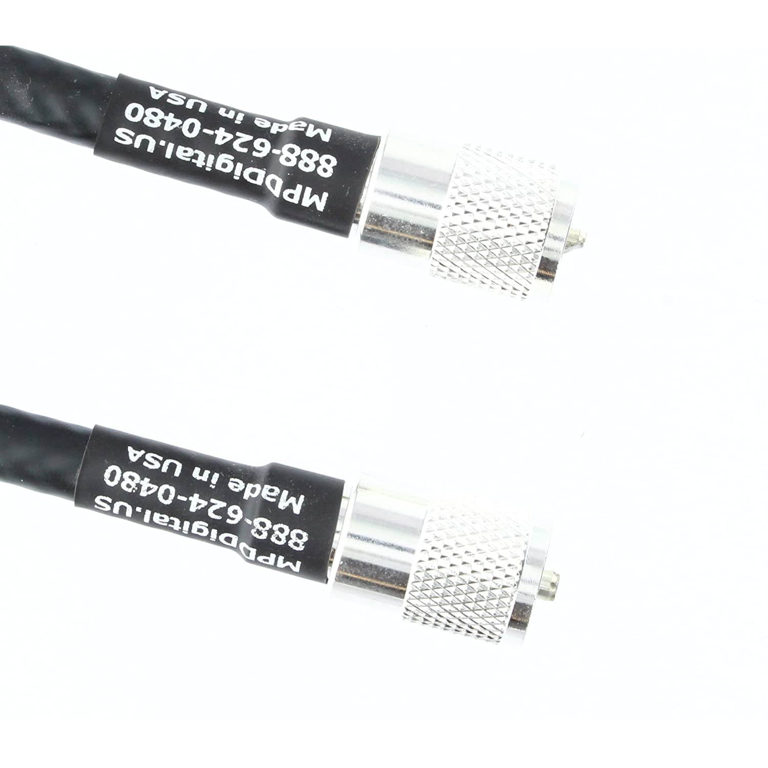 MPD Digital RG8U-UHF-Male-3 Made in The USA RG-8U - RG213 Copper Braid HF VHF RF UL Listed Coaxial Cable with PL-259 UHF Male Connectors