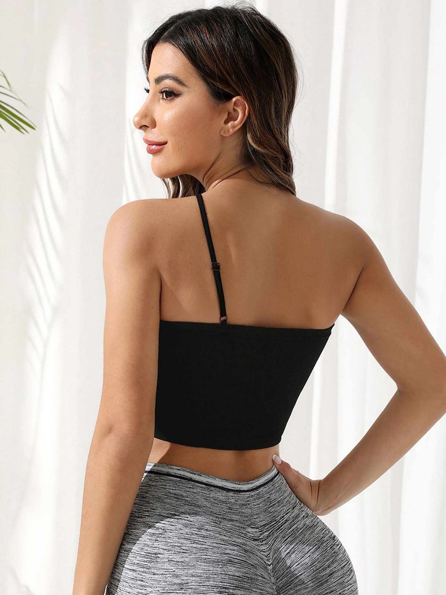 SELVIA Black Regular Fit Crop Top
