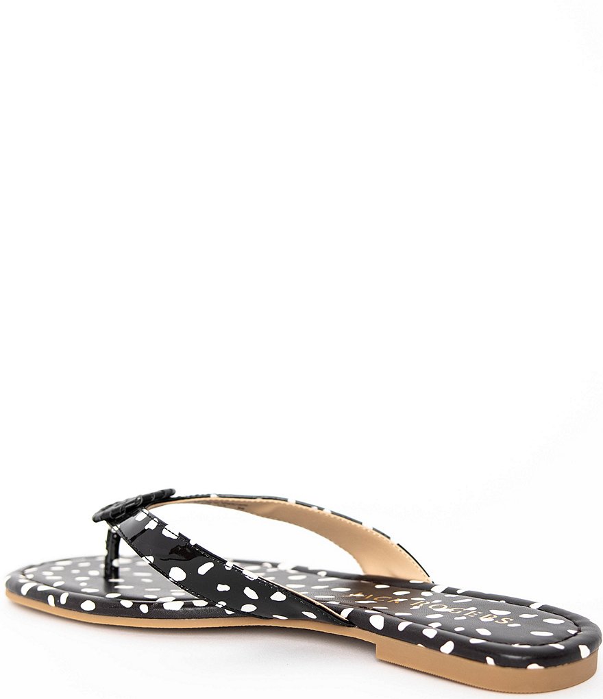 Jack Rogers Rowan Animal Dot Print Leather Thong Sandals