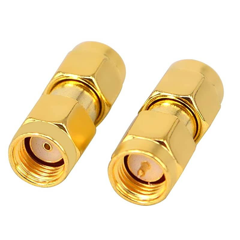 Coaxial Adapter SMA Male to RP SMA Male Female Pin Jumper Cable Connector for Audio FPV Antennas Radio Video Mobile Pack of 2