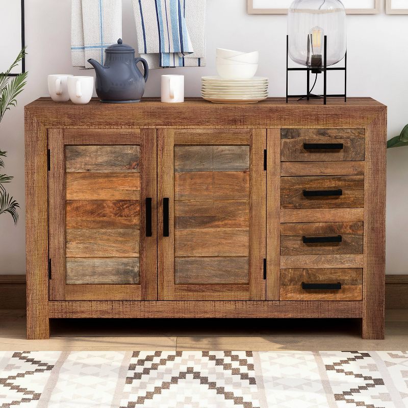 Naples Side Board White/Dark Brown - Chique