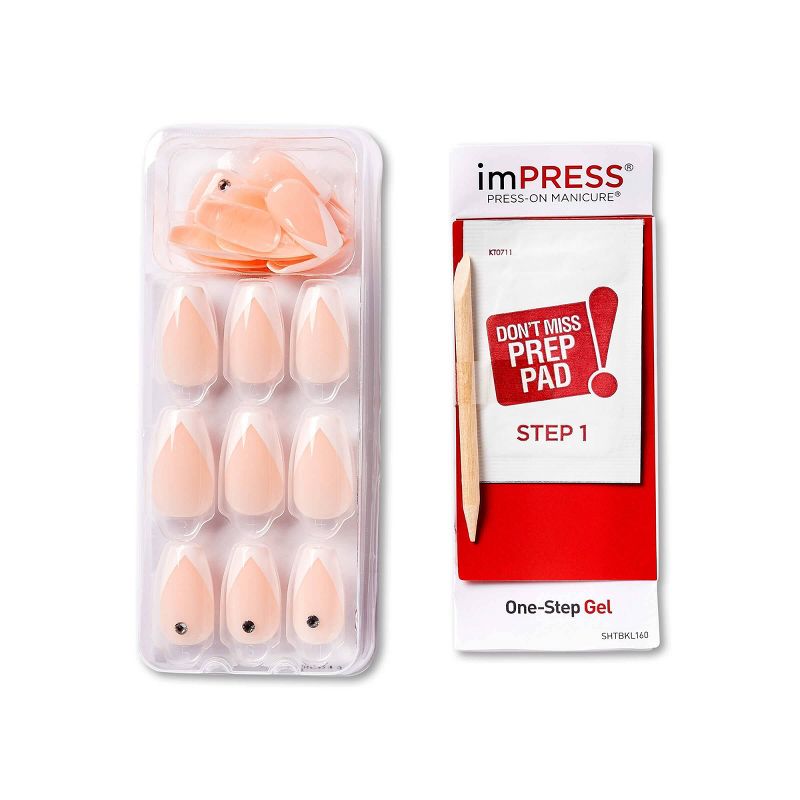 Kiss imPRESS Press-On Manicure False Nails - So French - 30ct