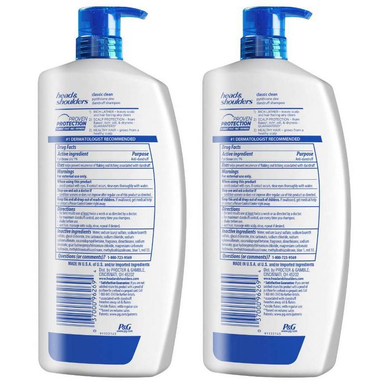 Head and Shoulders Classic Clean Daily-Use Anti-Dandruff Paraben Free Shampoo - 32.1 fl oz Twin Pack