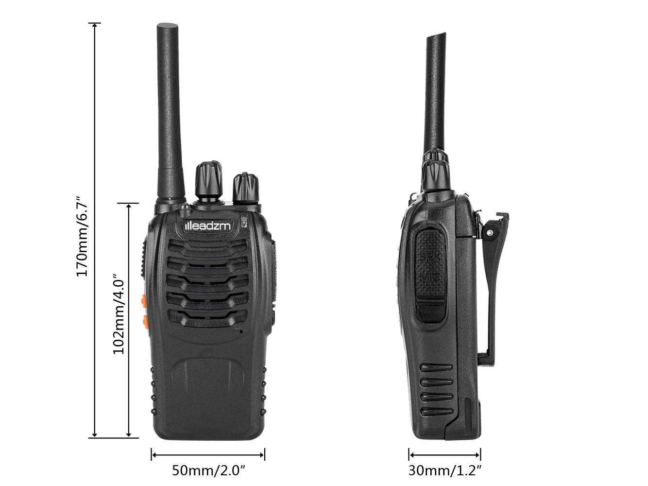 2 Leadzm LE-88A FRS 462-467MHz 16CH Two way Radio Walkie Talkie US Plug