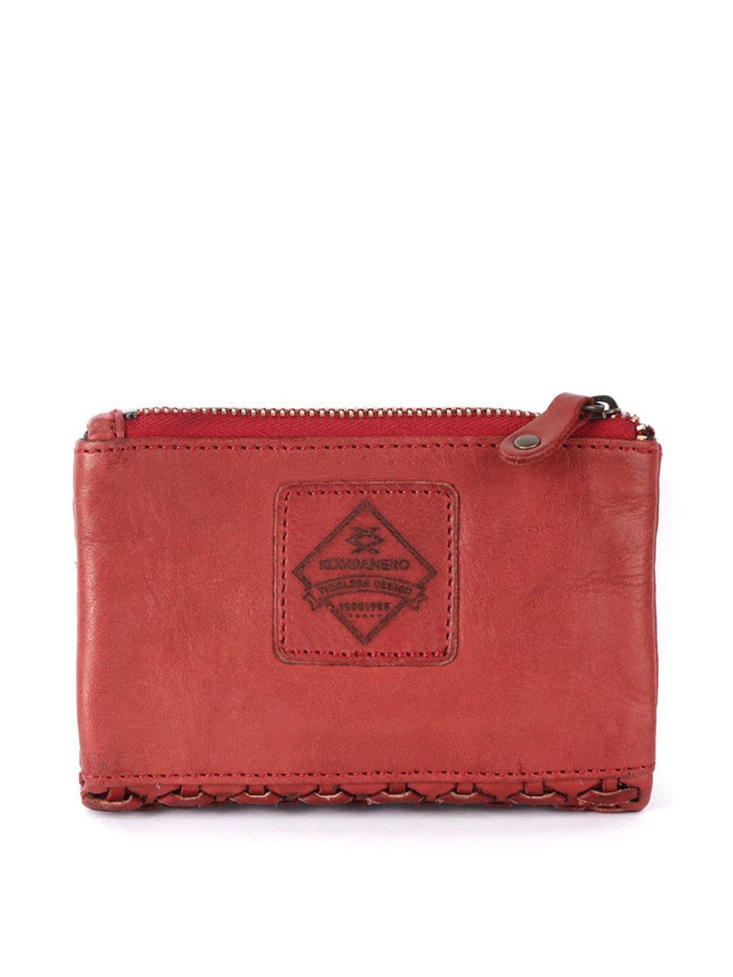 KOMPANERO Levi Red Leather Textured Wallet